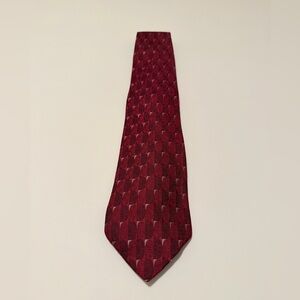 Murano Red Geometric Pattern Necktie